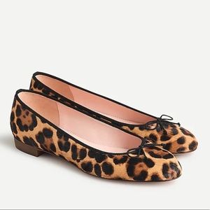 NWT J. Crew Kiki Ballet Flat Leopard Calf Hair